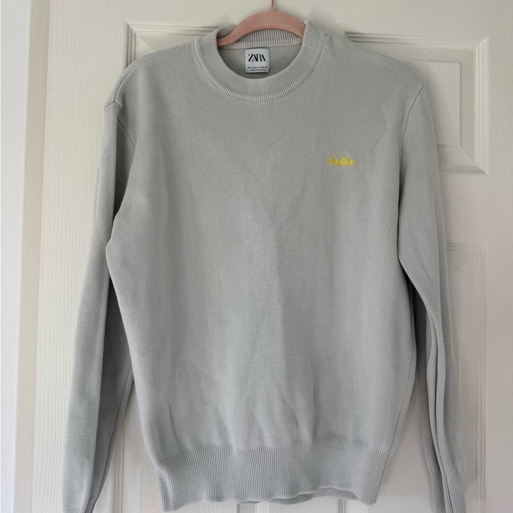 Zara Crewneck Sweater with Yellow Detail - Picture 1 of 4